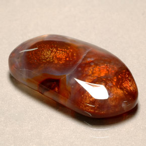 Agata di fuoco naturale multicolore da 13,43 ct, trasparente, trasparente/traslucido