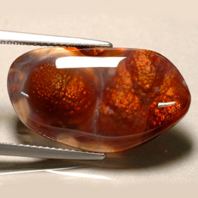 Agata di fuoco naturale multicolore da 13,43 ct, trasparente, trasparente/traslucido