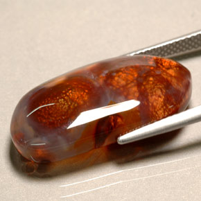Agata di fuoco naturale multicolore da 13,43 ct, trasparente, trasparente/traslucido