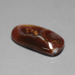Agata di fuoco naturale multicolore da 10,85 ct, trasparente, trasparente/traslucido