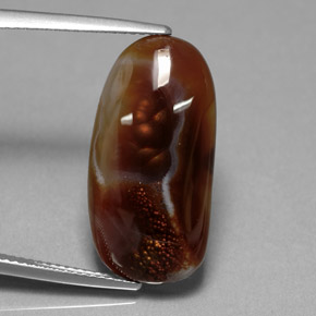 Agata di fuoco naturale multicolore da 10,85 ct, trasparente, trasparente/traslucido