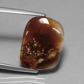 Agata di fuoco naturale multicolore da 8,03 ct, trasparente, trasparente/traslucido