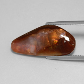 Agata di fuoco naturale multicolore da 8,55 ct, trasparente, trasparente/traslucido