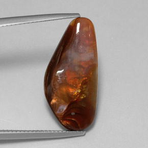 Agata di fuoco naturale multicolore da 8,55 ct, trasparente, trasparente/traslucido