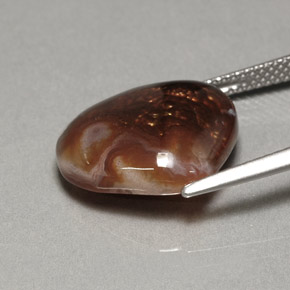 Agata di fuoco naturale multicolore da 7,46 ct, trasparente, trasparente/traslucido