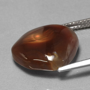Agata di fuoco naturale multicolore da 8,20 ct, trasparente, trasparente/traslucido