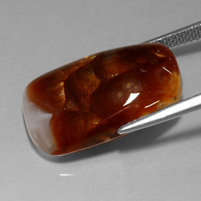 Agata di fuoco naturale multicolore da 11,41 ct, trasparente, trasparente/traslucido