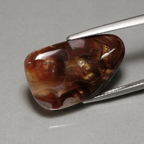 Agata di fuoco naturale multicolore da 11,86 ct, trasparente, trasparente/traslucido