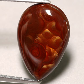 Agata di fuoco naturale multicolore da 4,68 ct, trasparente, trasparente/traslucido