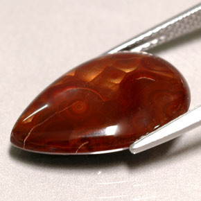 Agata di fuoco naturale multicolore da 4,68 ct, trasparente, trasparente/traslucido