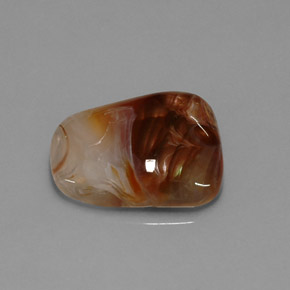 Agata di fuoco naturale multicolore da 7,31 ct, trasparente, trasparente/traslucido
