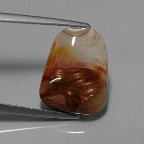 Agata di fuoco naturale multicolore da 7,31 ct, trasparente, trasparente/traslucido