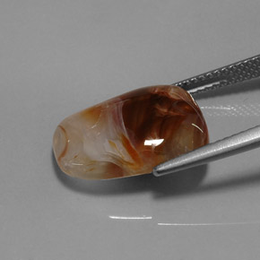 Agata di fuoco naturale multicolore da 7,31 ct, trasparente, trasparente/traslucido