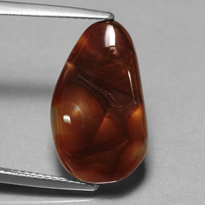 Agata di fuoco naturale multicolore da 6,18 ct, trasparente, trasparente/traslucido
