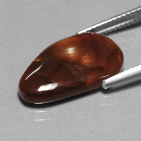 Agata di fuoco naturale multicolore da 6,18 ct, trasparente, trasparente/traslucido