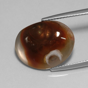 Agata di fuoco naturale multicolore da 8,25 ct, trasparente, trasparente/traslucido