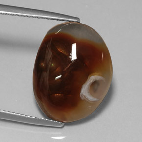Agata di fuoco naturale multicolore da 8,25 ct, trasparente, trasparente/traslucido