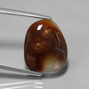 Agata di fuoco naturale multicolore da 8,09 ct, trasparente, trasparente/traslucido