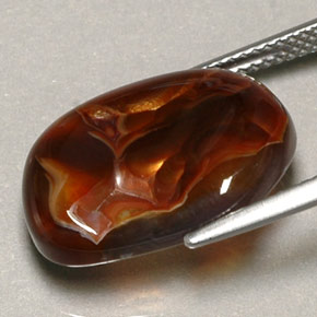 Agata di fuoco naturale multicolore da 9,10 ct, trasparente, trasparente/traslucido