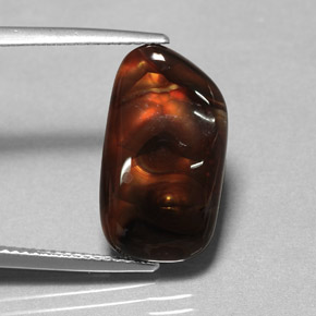 Agata di fuoco naturale multicolore da 7,01 ct, trasparente, trasparente/traslucido