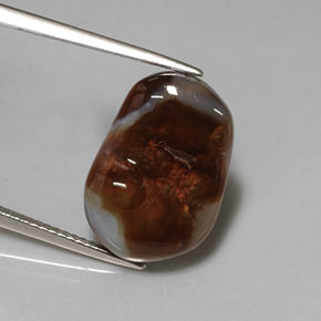 Agata di fuoco naturale multicolore da 7,02 ct, trasparente, trasparente/traslucido