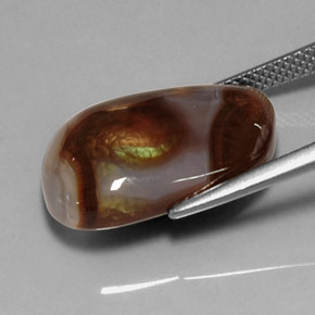 Agata di fuoco naturale multicolore da 10,11 ct, trasparente, trasparente/traslucido