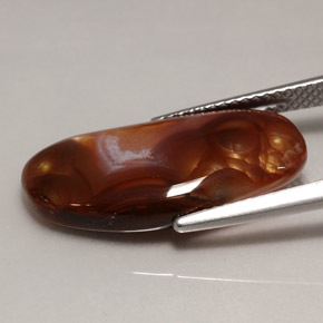 Agata di fuoco naturale multicolore da 7,56 ct, trasparente, trasparente/traslucido