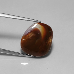 Agata di fuoco naturale multicolore da 7,61 ct, trasparente, trasparente/traslucido