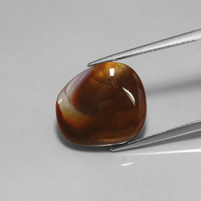 Agata di fuoco naturale multicolore da 7,61 ct, trasparente, trasparente/traslucido
