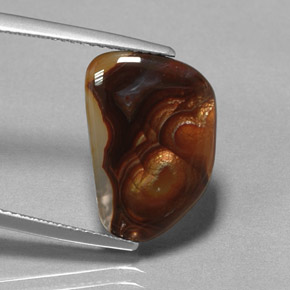 Agata di fuoco naturale multicolore da 5,78 ct, trasparente, trasparente/traslucido