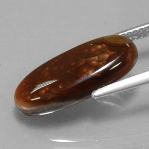 Agata di fuoco naturale multicolore da 4,87 ct, trasparente, trasparente/traslucido