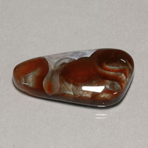 Agata di fuoco naturale multicolore da 8,86 ct, trasparente, trasparente/traslucido