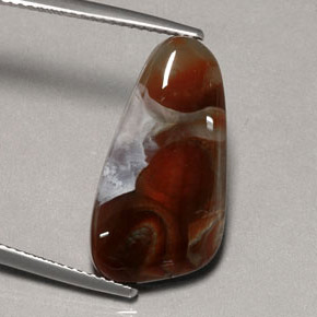 Agata di fuoco naturale multicolore da 8,86 ct, trasparente, trasparente/traslucido