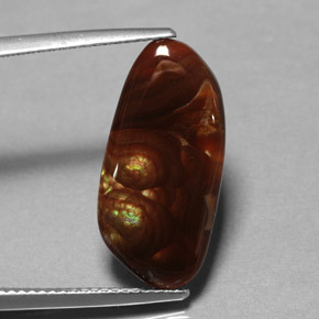 Agata di fuoco naturale multicolore da 6,59 ct, trasparente, trasparente/traslucido