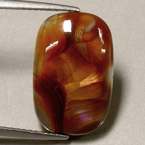 Agata di fuoco naturale multicolore da 4,84 ct, trasparente, trasparente/traslucido