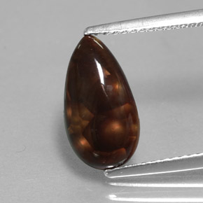 Agata di fuoco naturale multicolore da 2,18 ct, taglio a pera, opaco