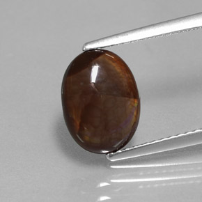 Agata di fuoco naturale multicolore da 2,14 ct, taglio ovale, opaco