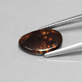 Agata di fuoco naturale multicolore da 1,76 ct, forma fantasia, opaco