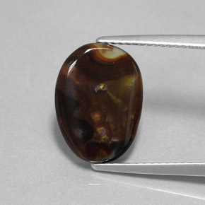 Agata di fuoco naturale multicolore da 3,13 ct, forma fantasia, opaco