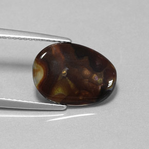 Agata di fuoco naturale multicolore da 3,13 ct, forma fantasia, opaco
