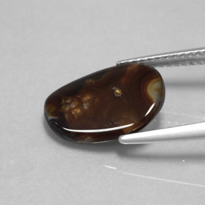 Agata di fuoco naturale multicolore da 3,13 ct, forma fantasia, opaco