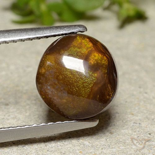 3.92ct Naturale Multicolore Agata di fuoco, Rotondo, Opaco