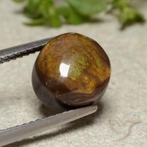 Agata di fuoco Multicolore naturale da 3.92 ct, Rotondo, Opaco