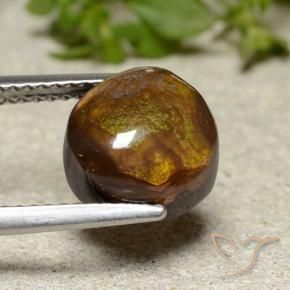 Agata di fuoco Multicolore naturale da 3.92 ct, Rotondo, Opaco