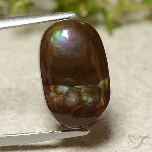 6.24ct Naturale Multicolore Agata di fuoco, Ovale, Traslucido