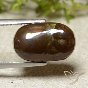 Agata di fuoco Multicolore naturale da 6.24 ct, Ovale, Traslucido