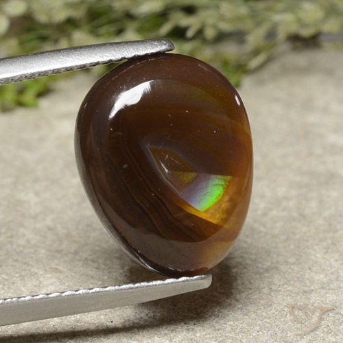5.43ct Naturale Multicolore Agata di fuoco, Forma a pera, Opaco