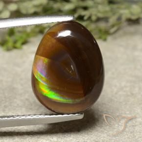 Agata di fuoco Multicolore naturale da 5.43 ct, Forma a pera, Opaco