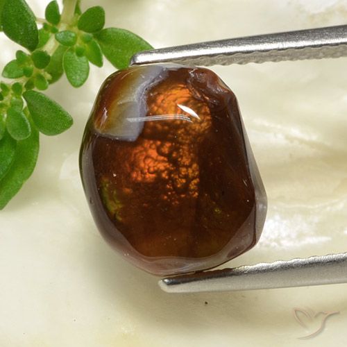 3.52ct Naturale Multicolore Agata di fuoco, Taglio a fantasia, Opaco