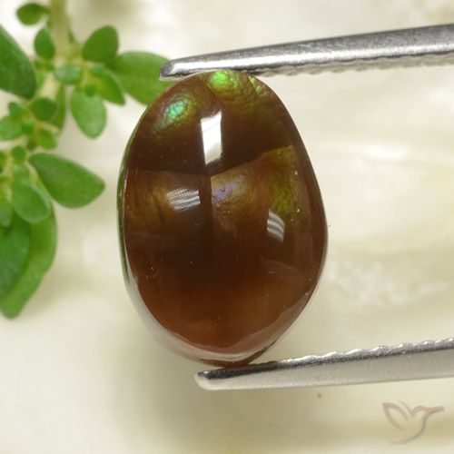 3.36ct Naturale Multicolore Agata di fuoco, Ovale, Opaco